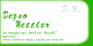 dezso mettler business card